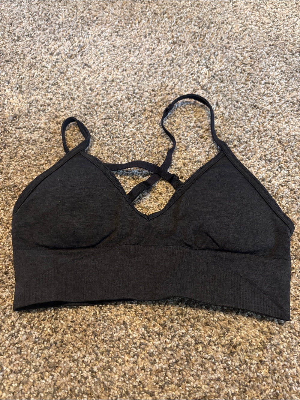 lululemon athletica Black Seamless Strappy Sports Bra